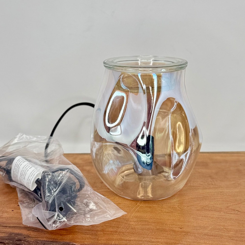 Scentsy Bubbles Pearl Iridescent Glass Electric Wax Warmer Shimmering Finish